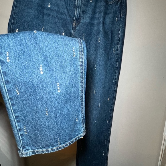 H&M Blue Relaxed Jeans with Embelished Details Size 12 - Picture 8 of 10